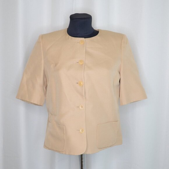 Salvatore Ferragamo Silk Jacket Butter Yellow Sz 6 - Picture 2 of 8